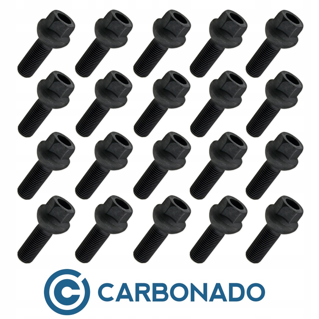 Czarne Śruby M14x1,5 kół VW Passat B6 kula R14 x20