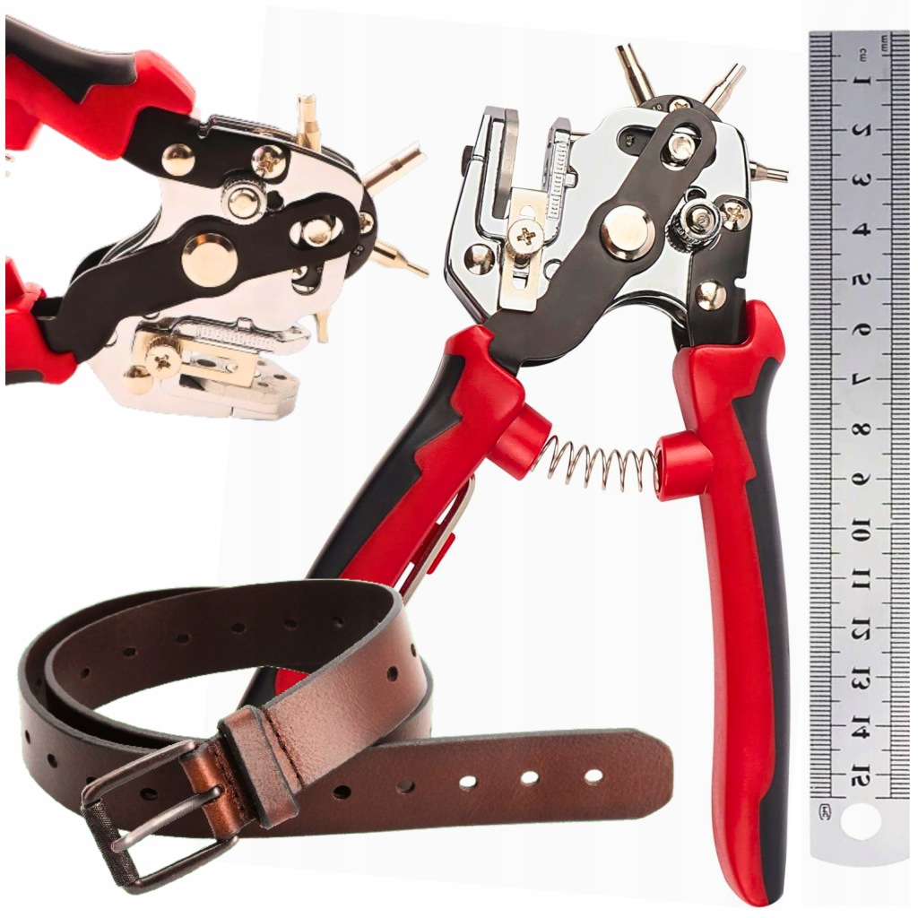 Dziurkacz rewolwerowy kaletniczy do paska skóry ABS szczypce do dziurek