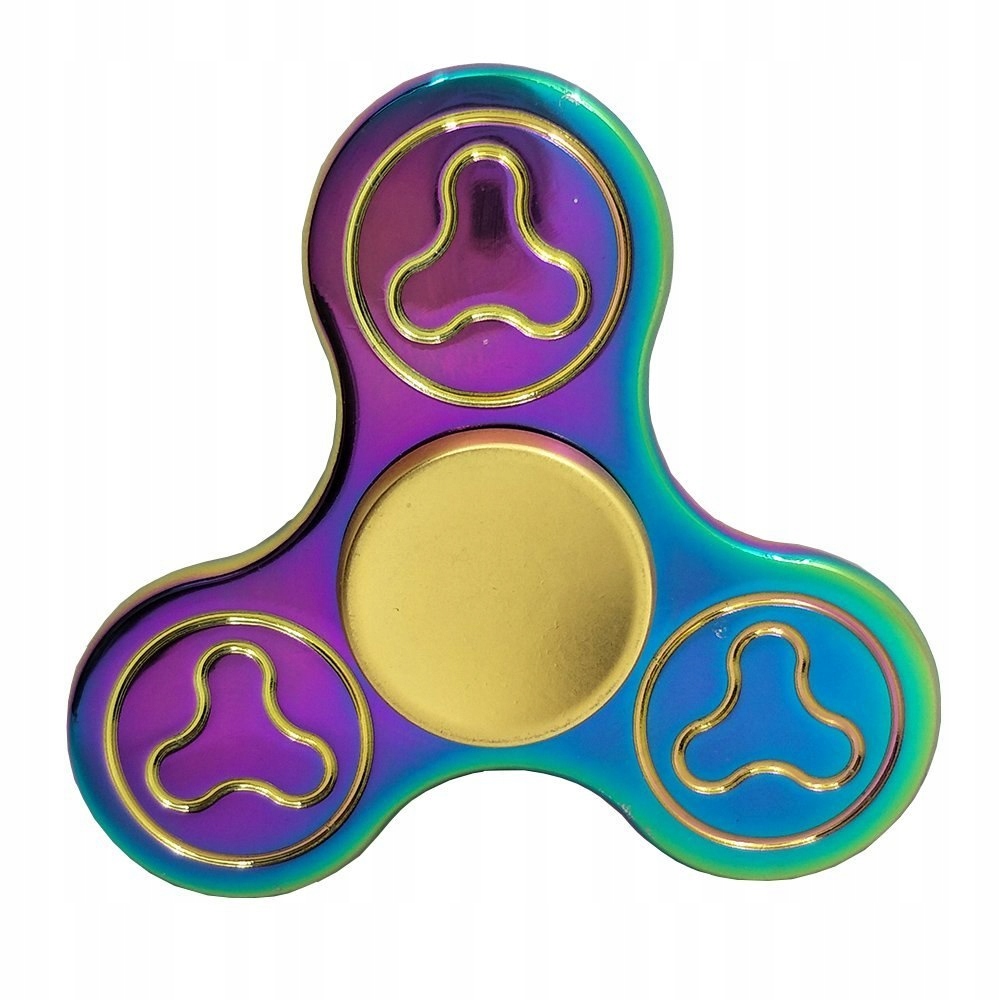 Fidget Spinner Metalowy Tęczowy wzór 1 + box