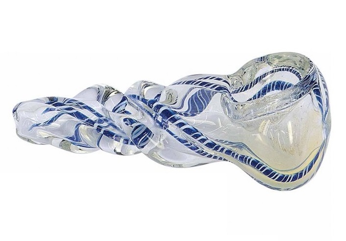 Fajka Szklana Spirala z grubego szkła hartowanego 10cm