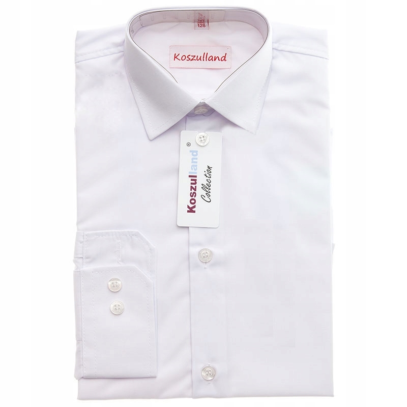 Biała koszula koszule dla chłopca slim 03-(152/34)
