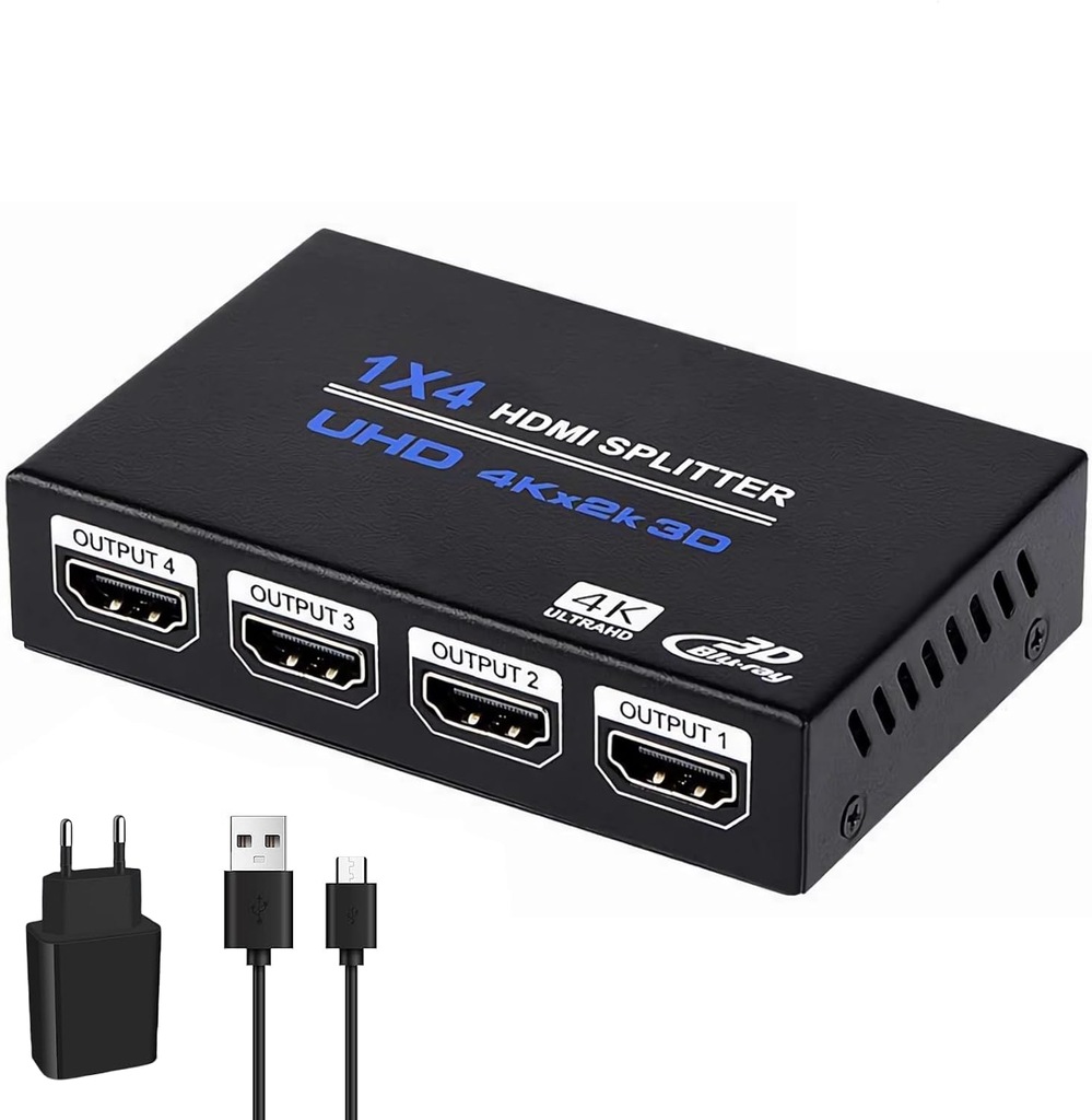 PRZEŁĄCZNIK KVM ROZDZIELACZ CYFROWY SPLITER HDMI AUDIO 4K 1 --> 4 No184