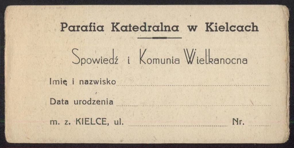 Kielce - spowiedź i komunia wielkanocna, lata 30.