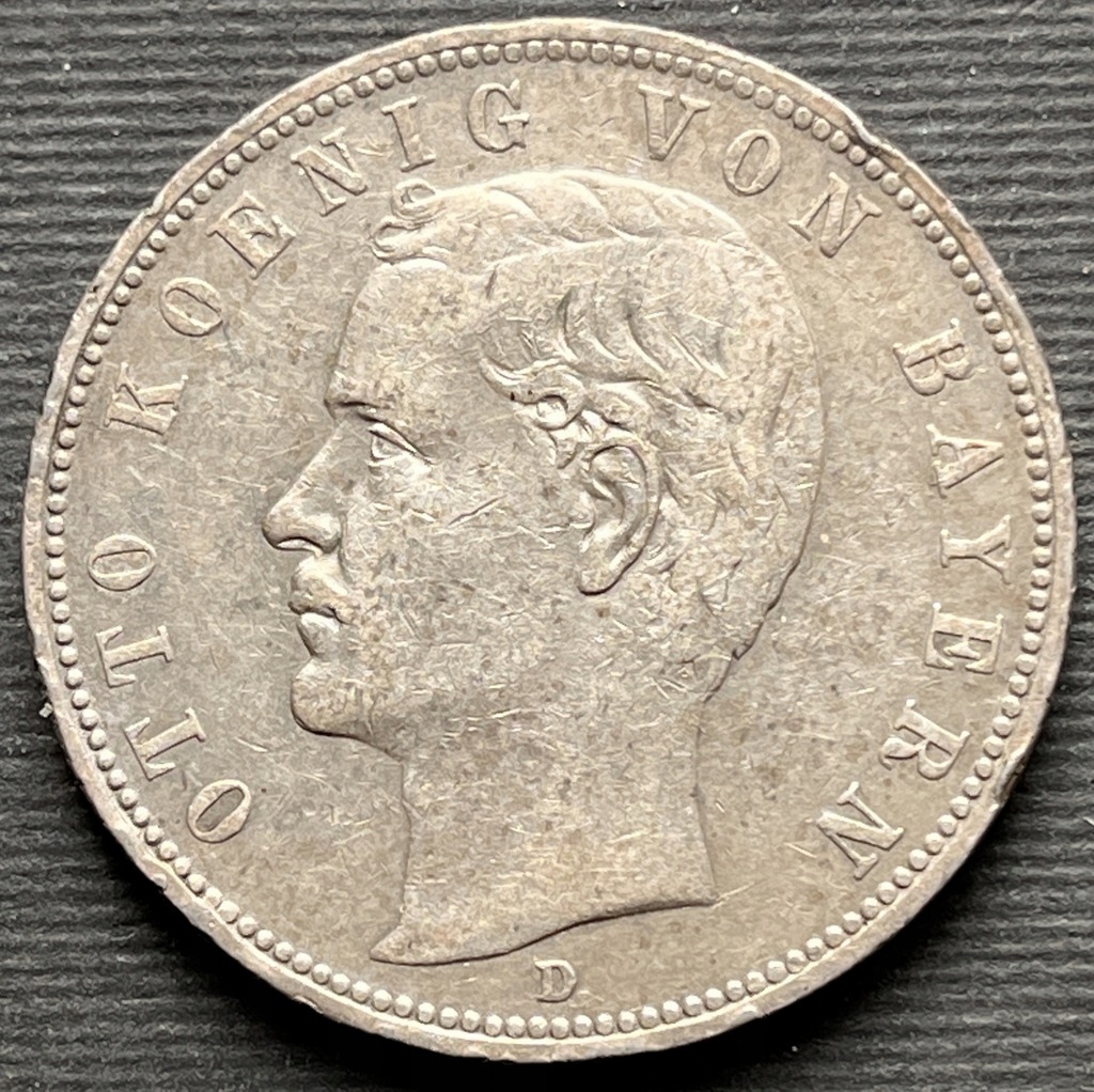 ANK NIEMCY OTTO KOENIG VON BAYERN 5 MARK 1904 D