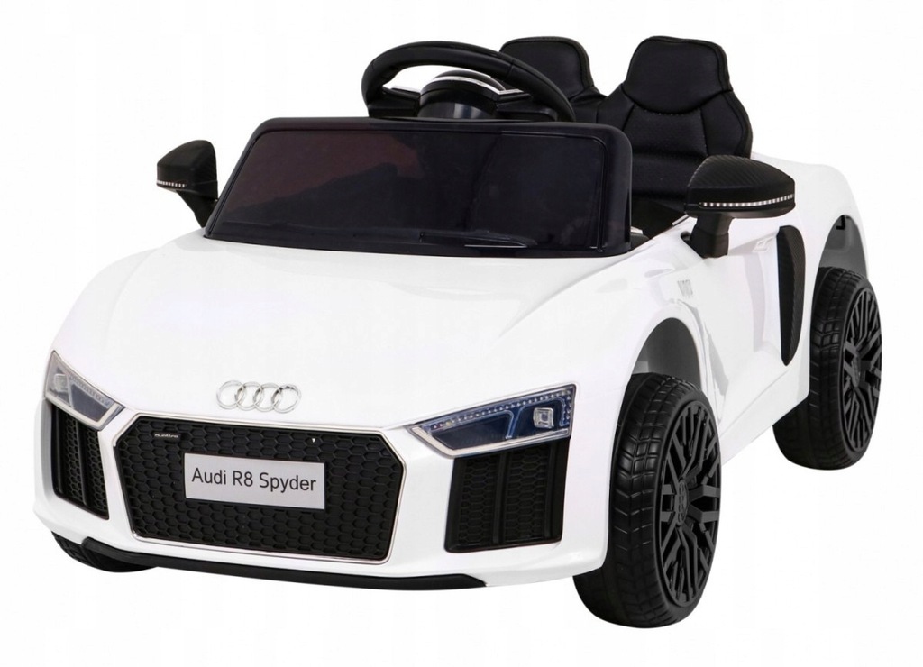 Audi R8 na akumulator dla dzieci Biały + Pilot + EVA + Wolny Start + MP3 LE
