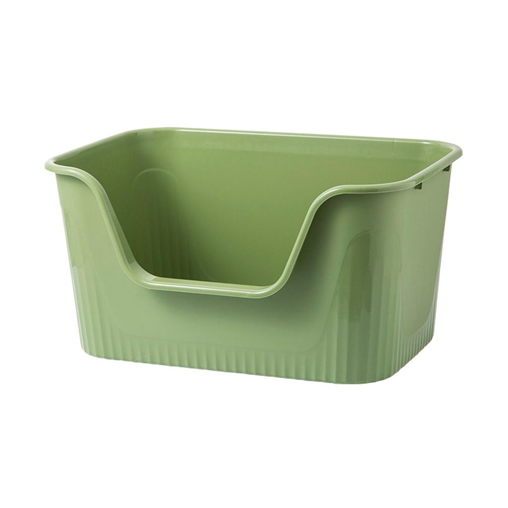 Cat Litter Tray Open Top Pet Litter Box With Green