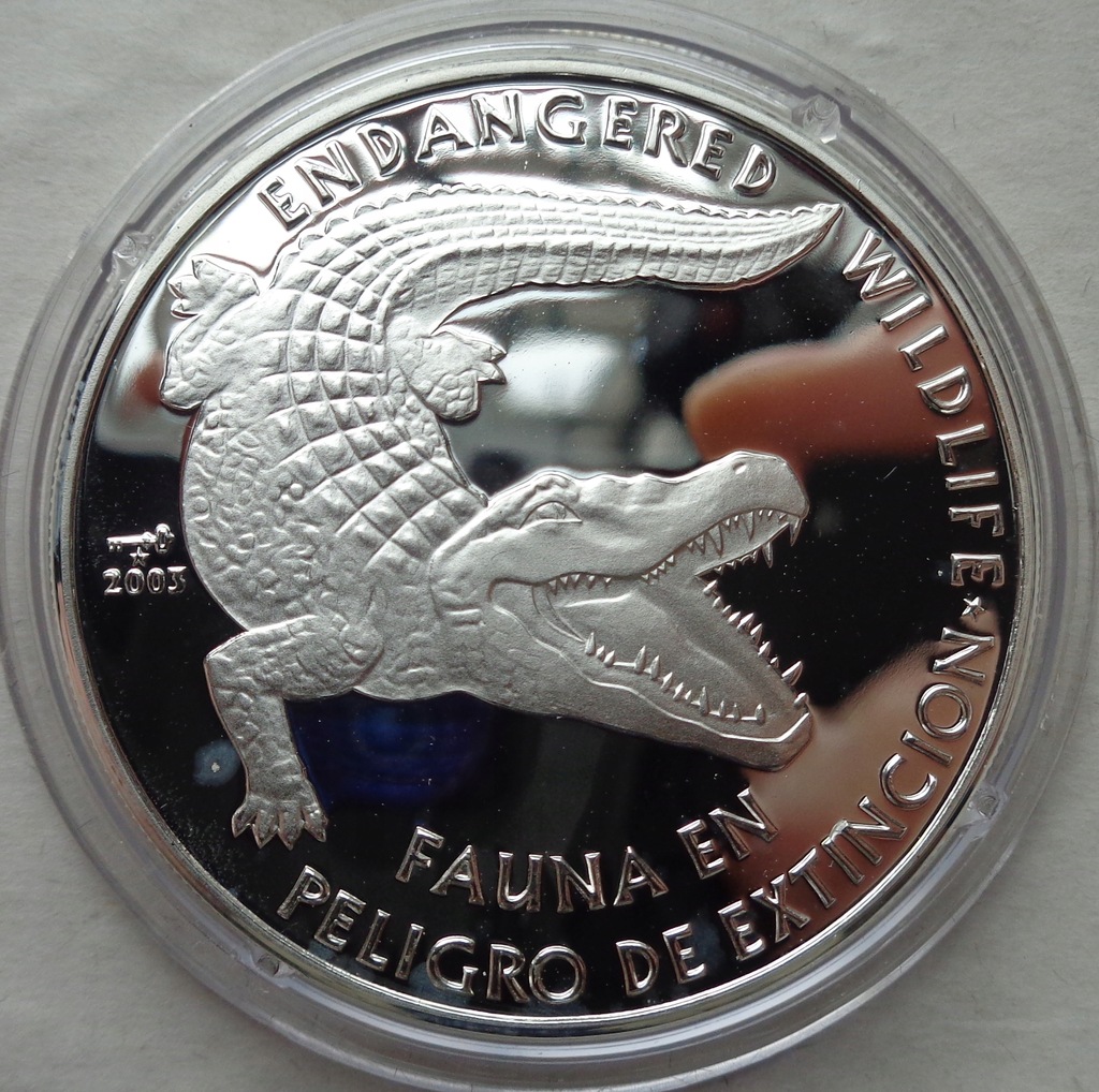 Kuba - 10 pesos - 2003 - Aligator / srebro