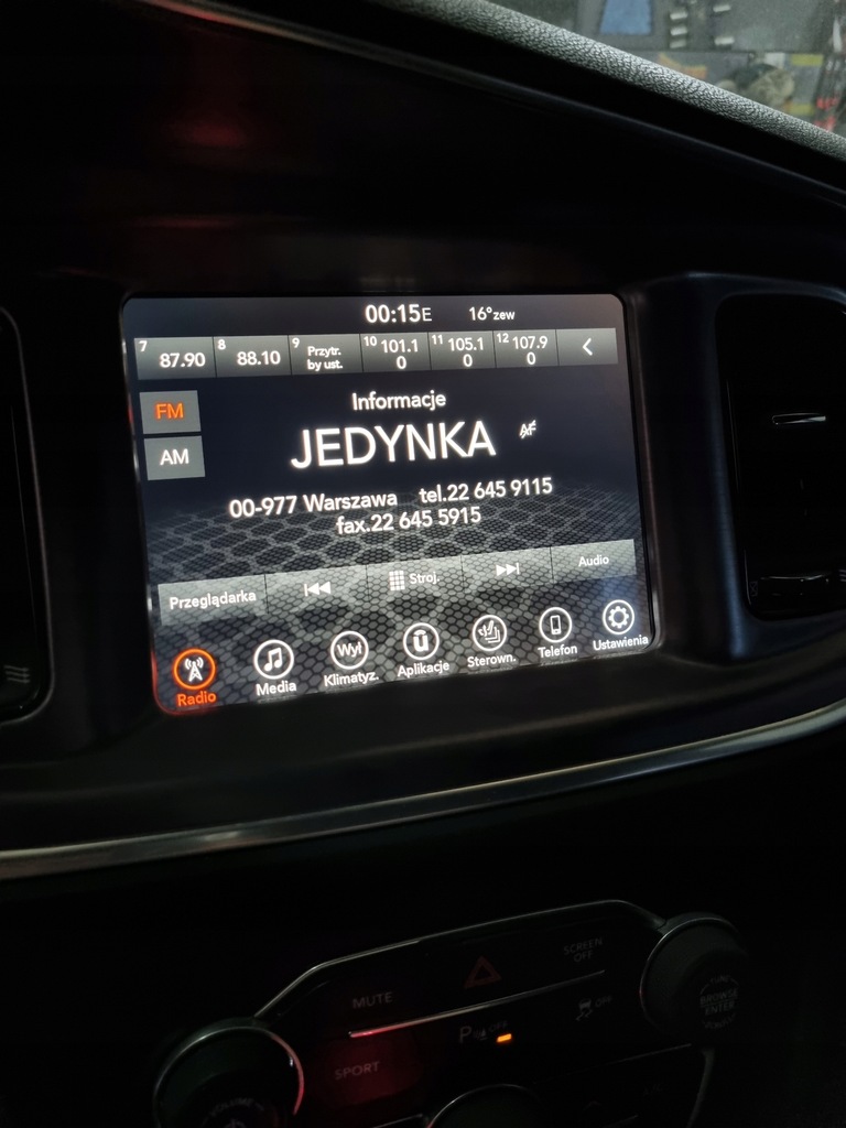 Menu PL Uconnect 8.4 Dodge Charger, Jeep, Chrysler