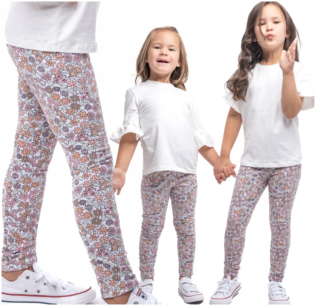 Legginsy leginsy getry klasyczne KWIATY 140 BAYA