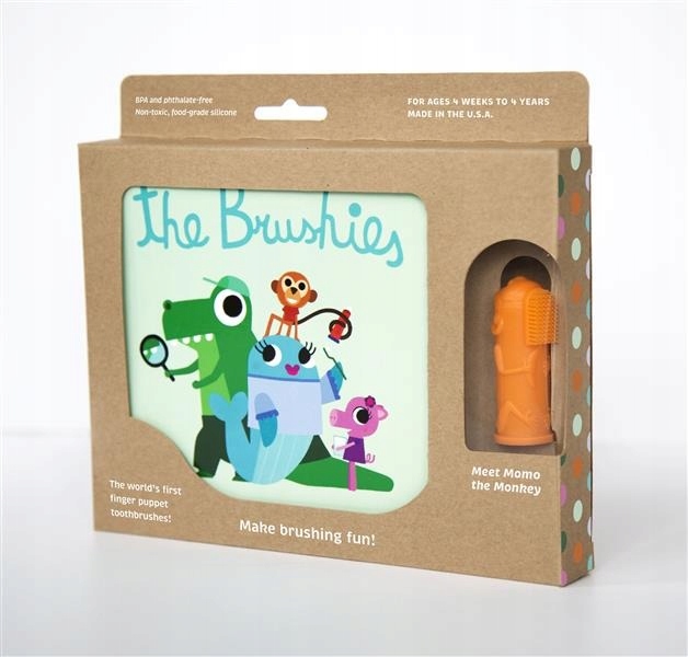 THE BRUSHIES Szczoteczka silik.+książeczka małpka