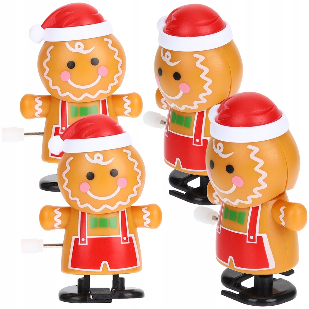 4pcs Christmas Wind Up Toys Cartoon Gingerbread