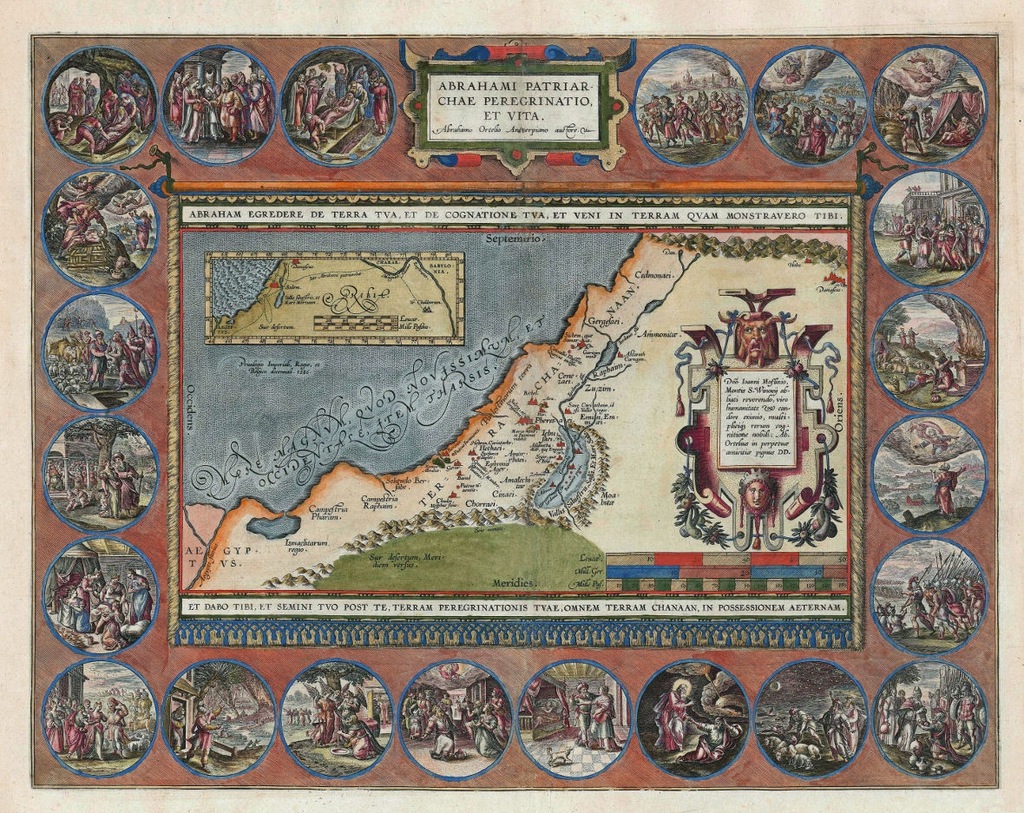 Mapa Ziemi Świętej XVI w. Ortelius 49x39 reprint