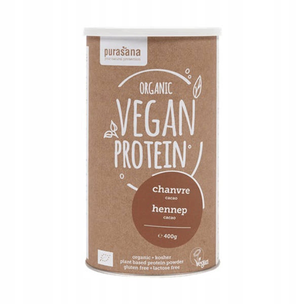 Białko konopne o smaku kakaowym bezglutenowe BIO 400g