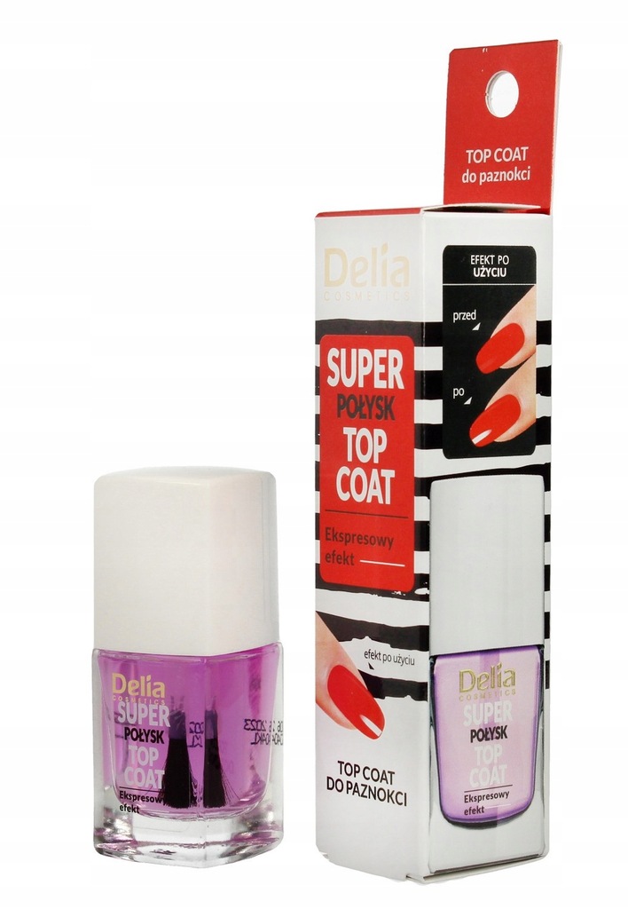 TOP COAT Super Połysk ekspresowy efekt 11ml DELIA