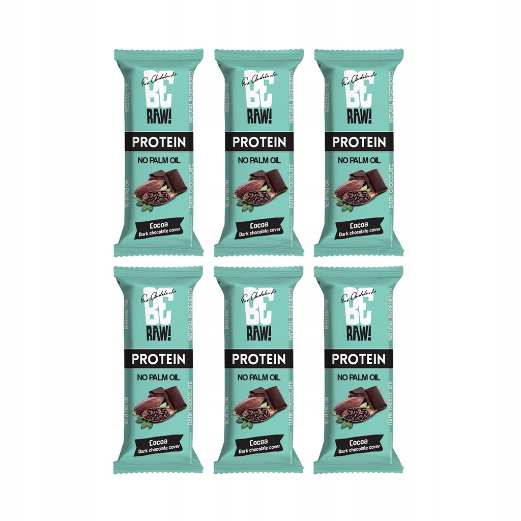 BeRaw Baton protein 26% kakao czekolada 6 x 40g