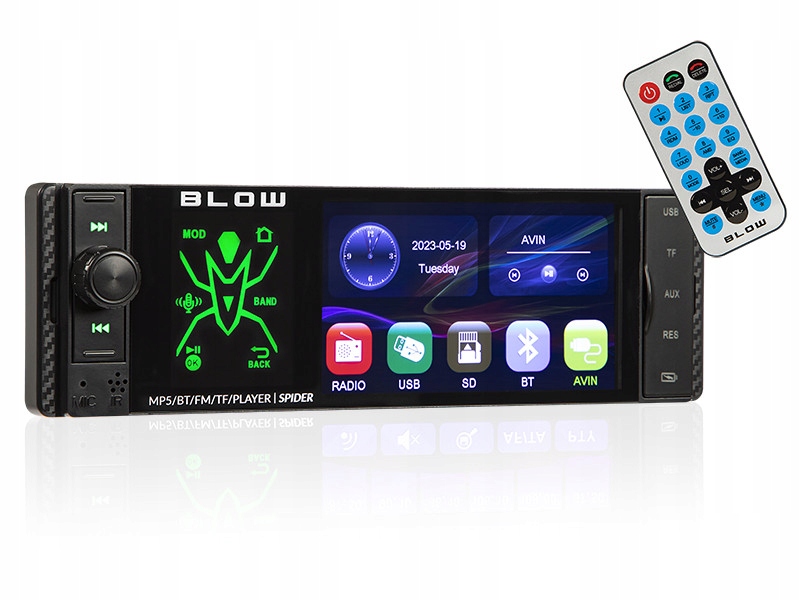 Radio samochodowe BLOW SPIDER 4" RDS RGB dot