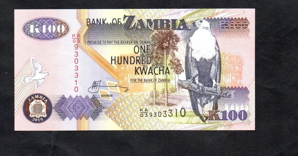 BANKNOT ZAMBIA -- 100 KWACHA, UNC