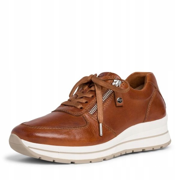 TAMARIS TRAINERS COGNAC SKÓRZANE BUTY WOMEN NEW 40