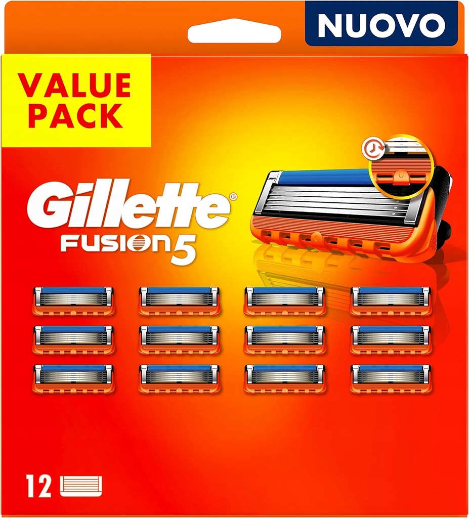 Gillette Fusion 5 12 wymiennych głowic, 5 ostrzy