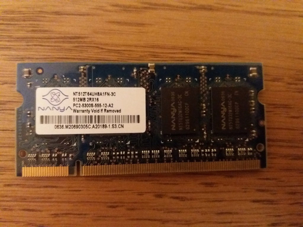 Pamięć RAM DDR2 Nanya NT512T64UH8A1FN-3C 512 MB