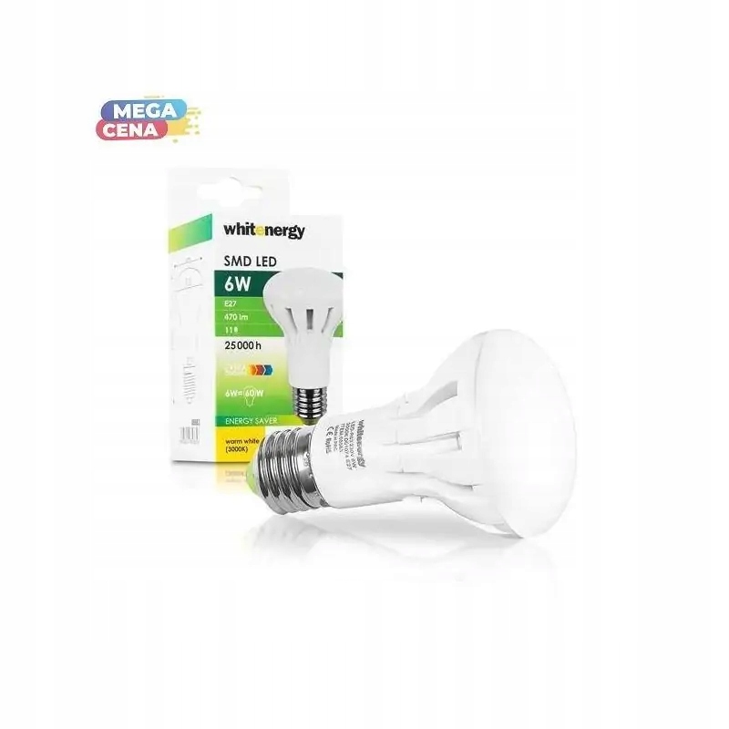 Whitenergy Żarówka LED 6W E27 R63 SMD3030