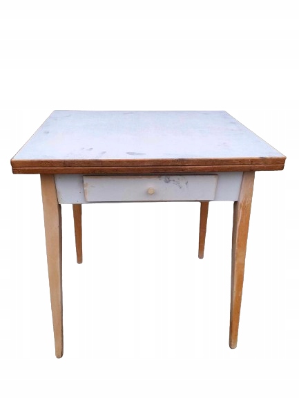 Stół rozkładany z szufladką retro vintage renowacja