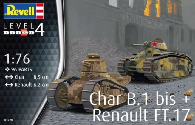 MODEL REVELL 1:76 CHAR B 1B + RENAULT FT 17 03278