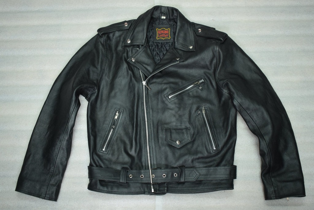 Kurtka Ramoneska GENUINE LEATHER JACKET Skóra M