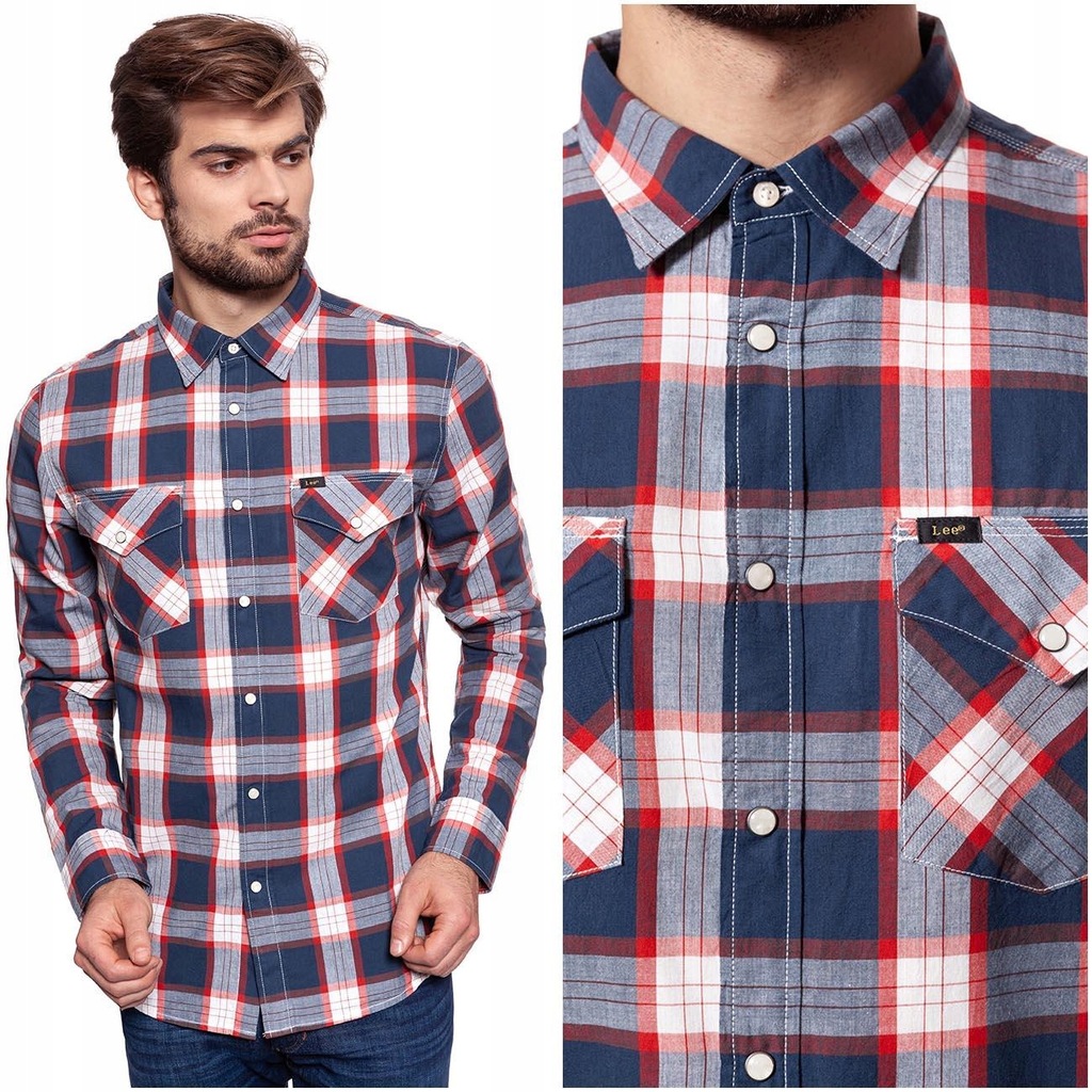 LEE WESTERN SHIRT MĘSKA KOSZULA SLIM KRATA S