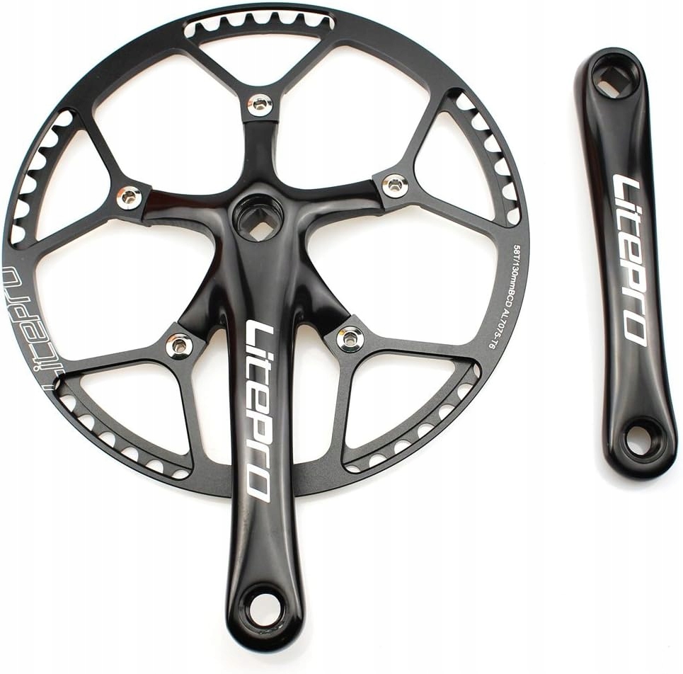 CYSKY Zestaw Korbowy 53T, 56T, 58T, 170 mm, 130 BCD Litepro, do roweru