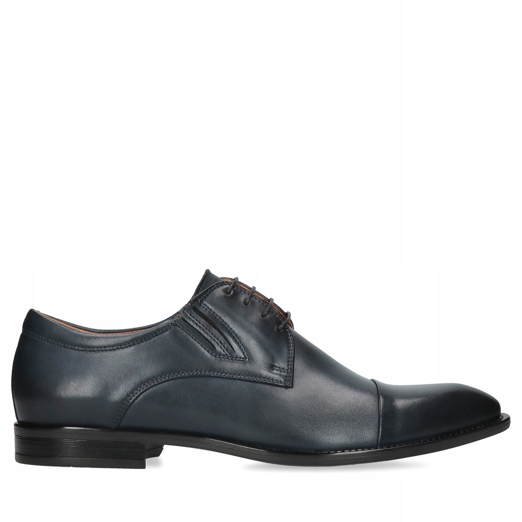 Buty męskie wizytowe do garnituru skórzane półbuty granatowe eleganckie 43
