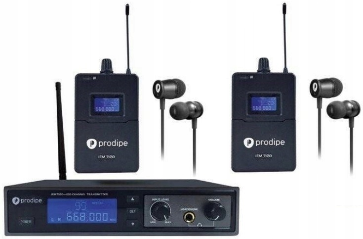 PRODIPE IEM 7120 V2 PODWÓJNY ODSŁUCH BEZPRZEWODOWY MONITOR DOUSZNY UCHO