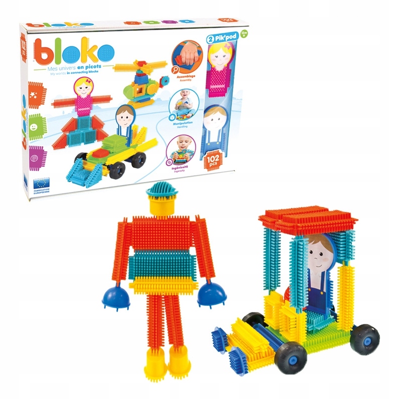 Mochtoys Klocki Jeżyki Pin Bricks 102 el w Kartoni