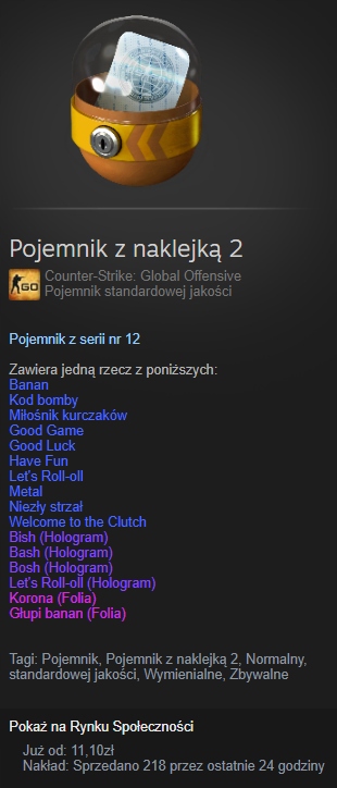 CS:GO Pojemnik z naklejką 2