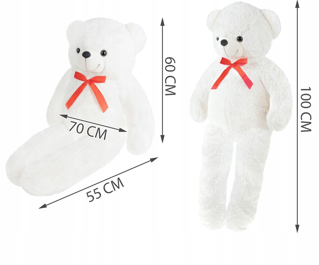 Купить Плюшевый мишка Тедди 100 см, большой талисман, белый: отзывы, фото, характеристики в интерне-магазине Aredi.ru
