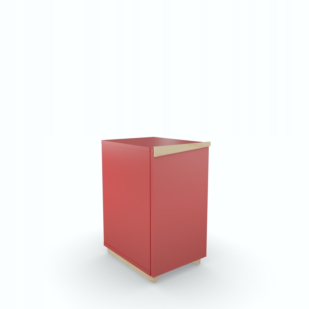Czerwony kontener pod biurko, szafka nocna, kolory