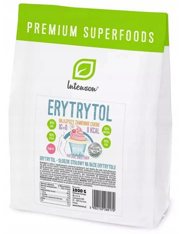 ERYTRYTOL 1Kg NATURALNY SŁODZIK 0 kcal INTENSON