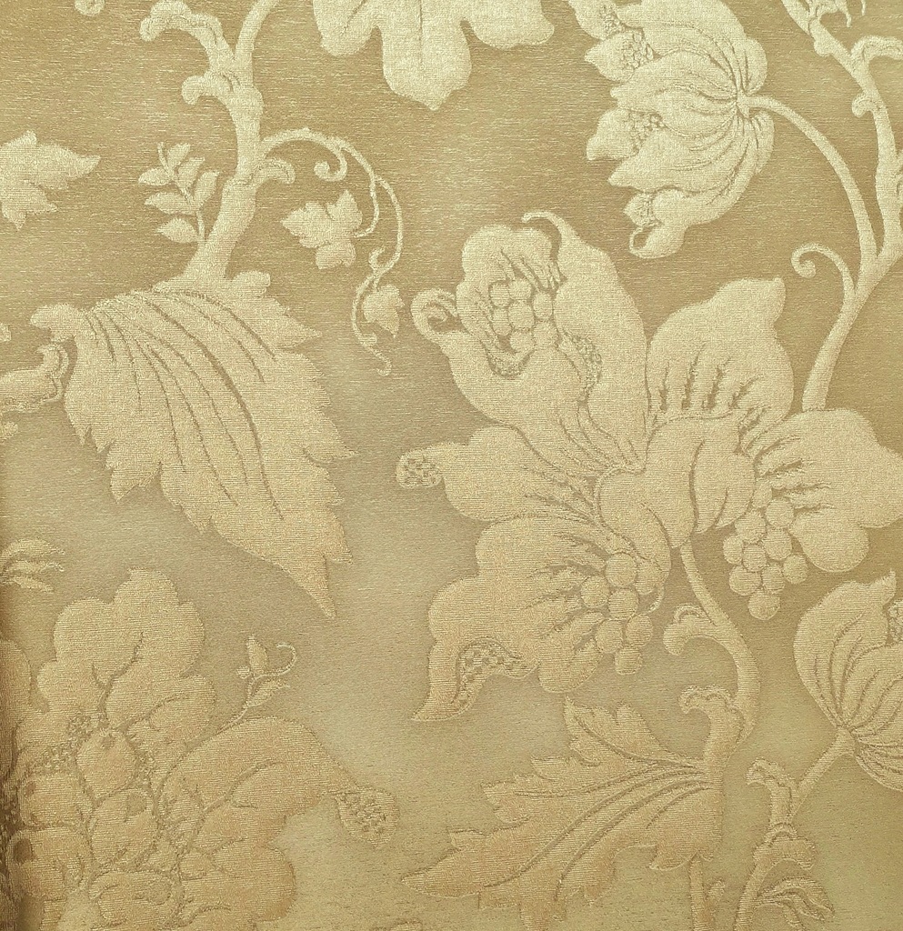 tapeta złoty ornament roślinny glamour satynowy