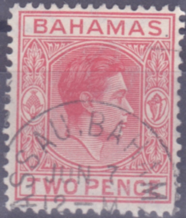 WIELKA BRYTANIA ( BAHAMY ) - znaczek kasowany z 1938 roku. X 709.