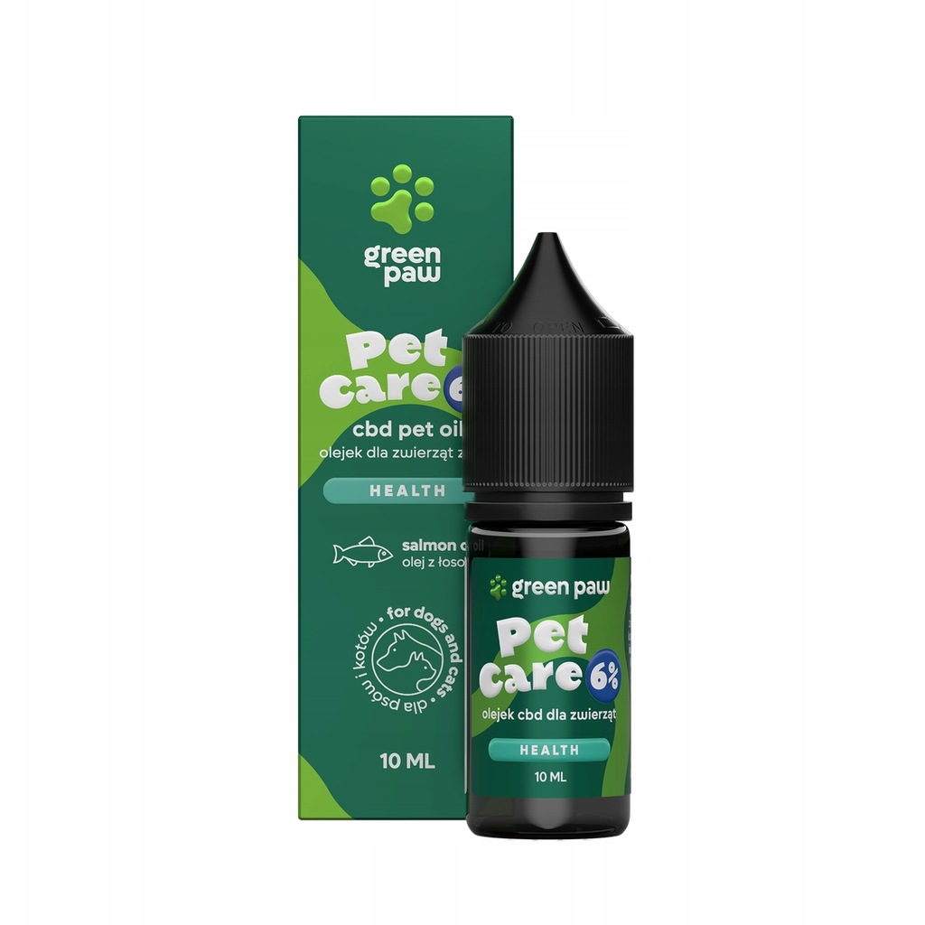 GREEN PAW Pet Care 6% olejek dla zwierząt z CBD 10ml