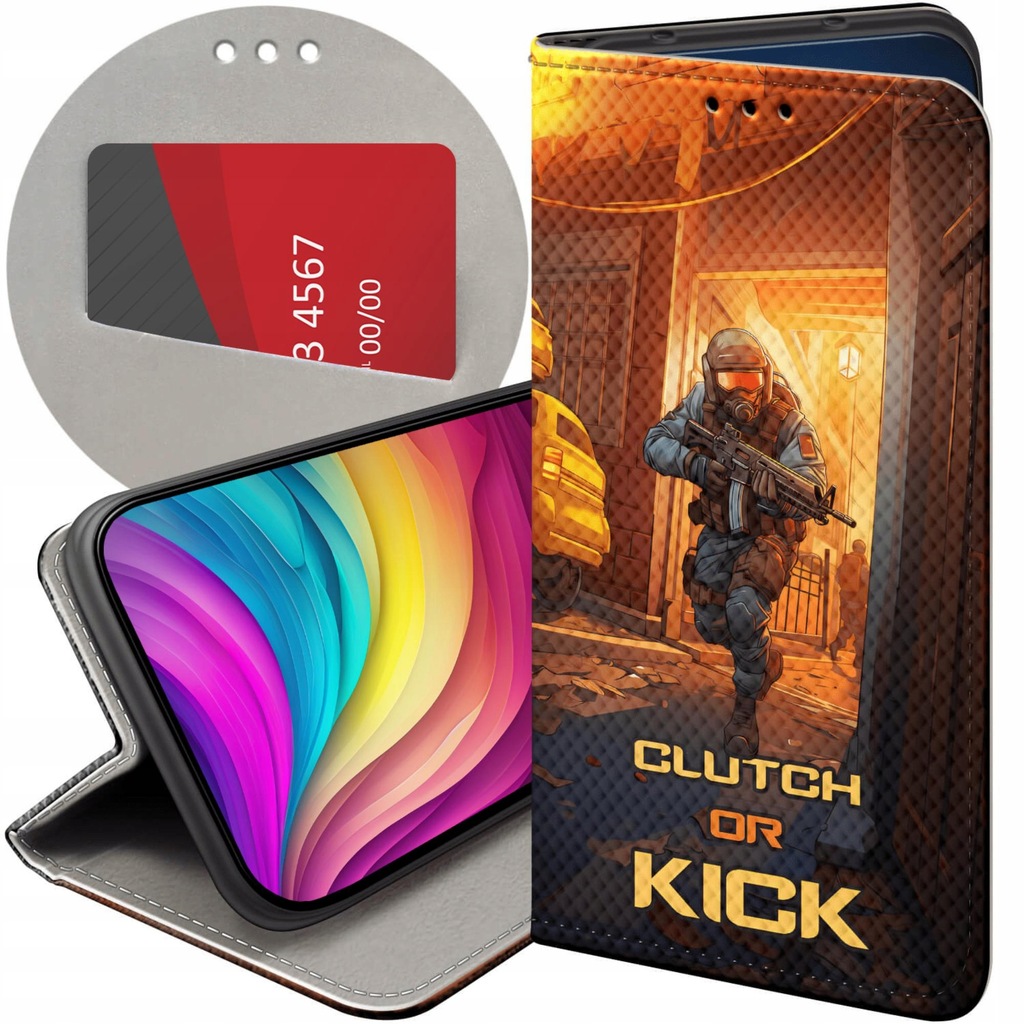 ETUI Z KLAPKĄ DO SAMSUNG GALAXY S8 PLUS WZORY CS GO COUNTER-STRIKE FUTERAŁ