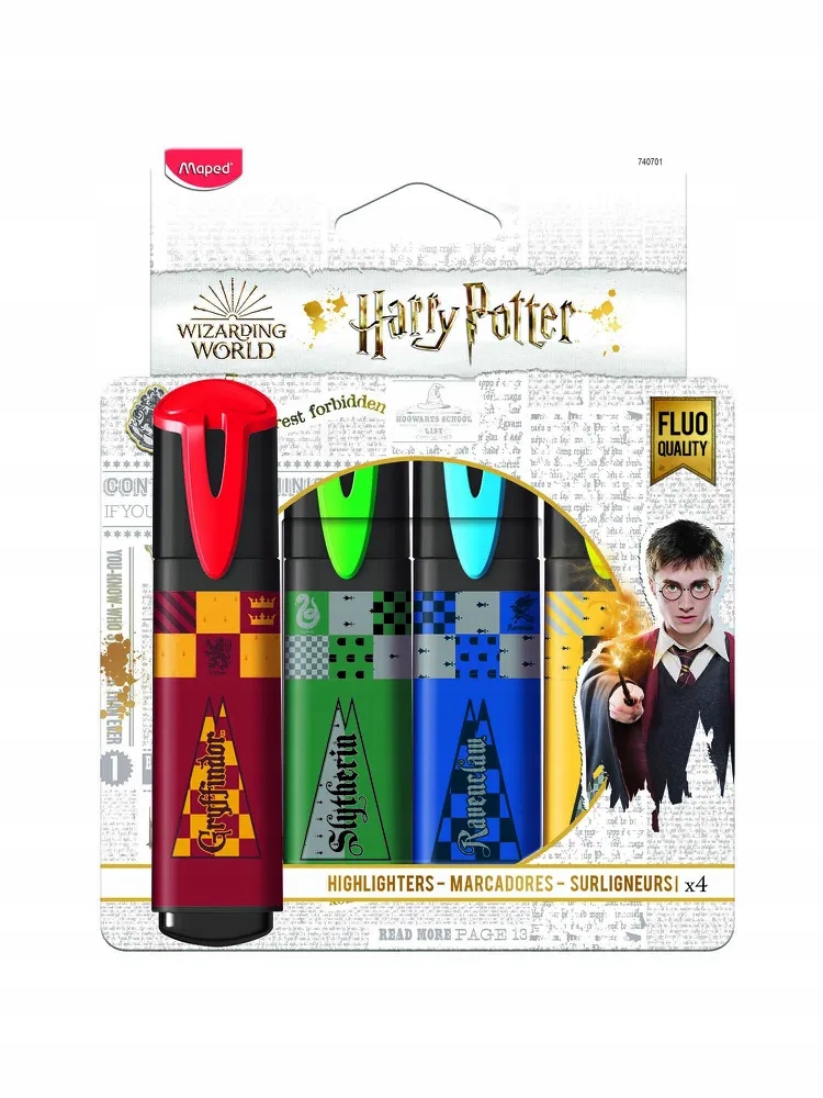 ZAKREŚLACZE MAPED HARRY POTTER 4 KOLORY ETUI