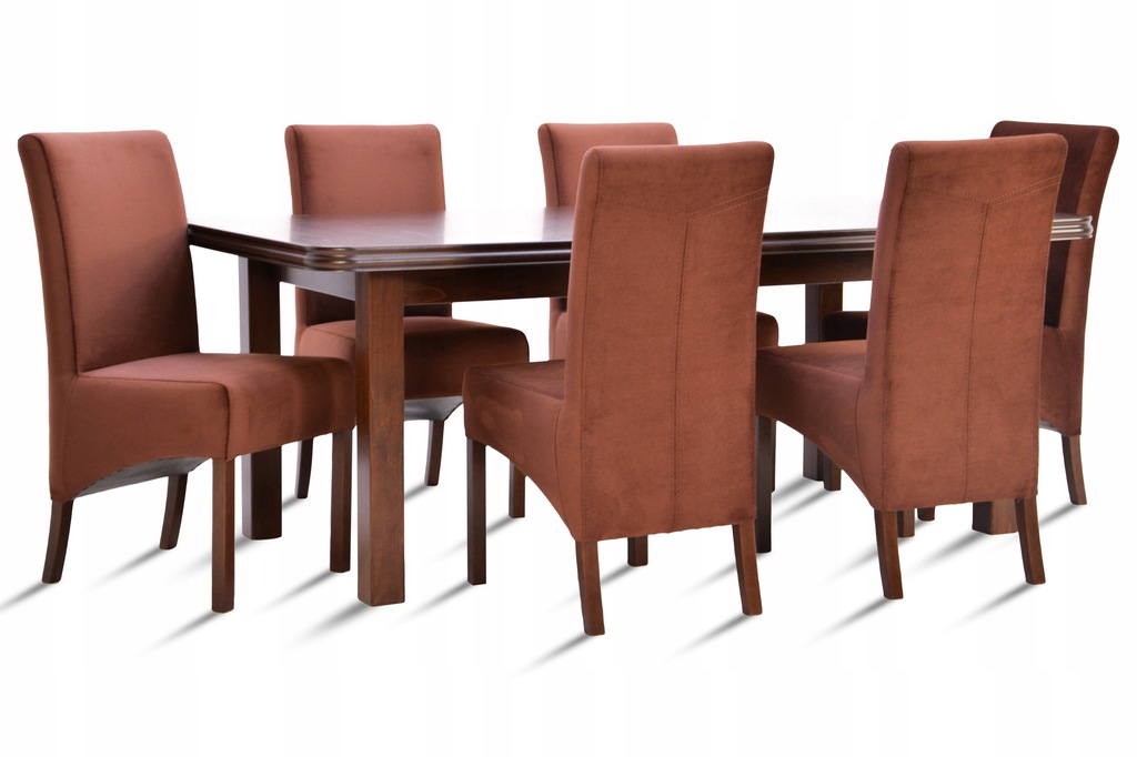 Duży stół 100x200/300 6 krzeseł tapicerowanych