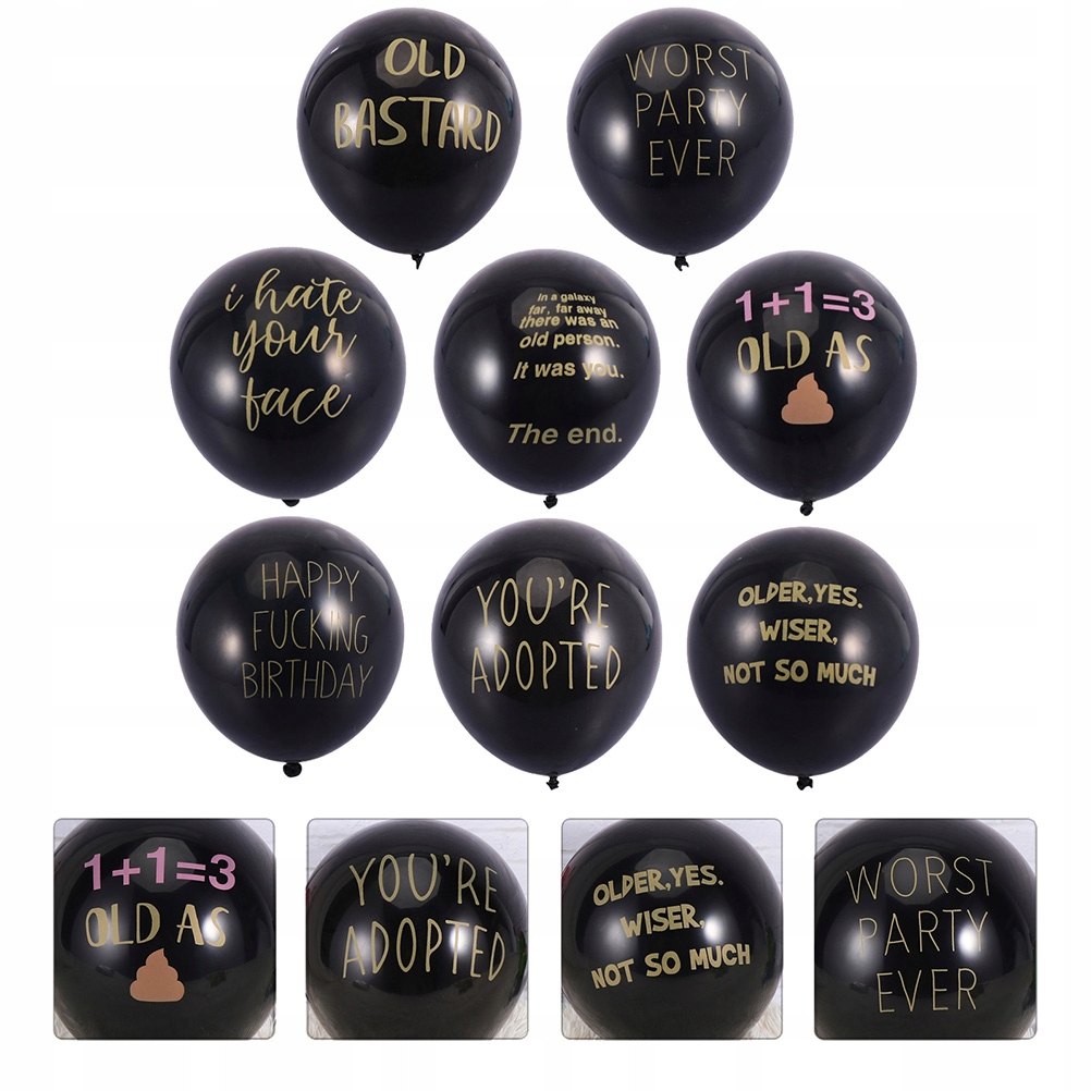 ABUSIVE BIRTHDAY BALLOONS FUNNY PARTY EMULSION