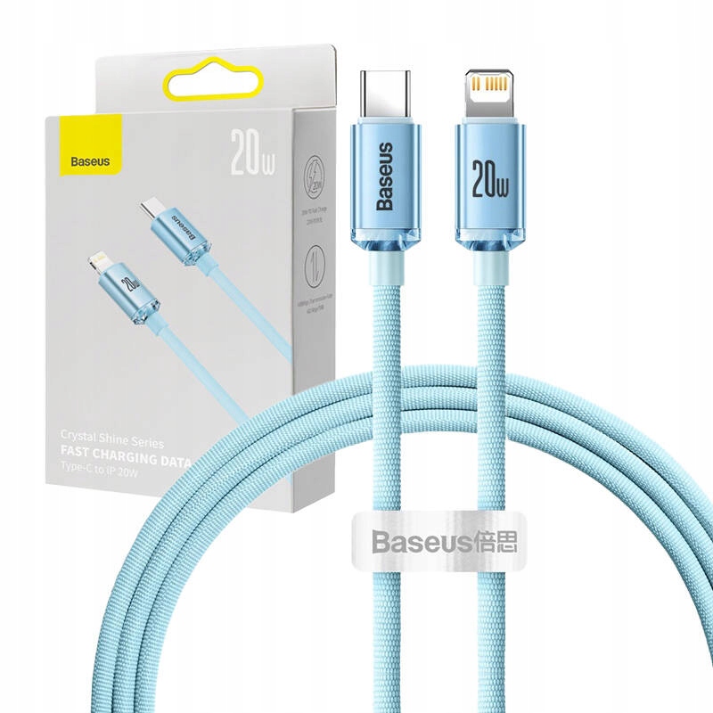 BASEUS KABEL PRZEWÓD USB-C DO LIGHTNING DO IPHONE W OPLOCIE 20W 1.2M