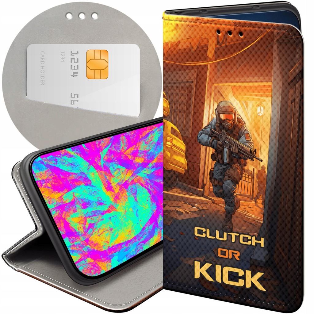 ETUI Z KLAPKĄ DO MOTOROLA EDGE 20 5G WZORY CS GO COUNTER-STRIKE FUTERAŁ