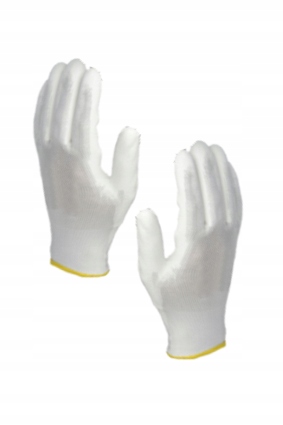 Rękawice BHP poliuretanowe rozmiar 9 L białe