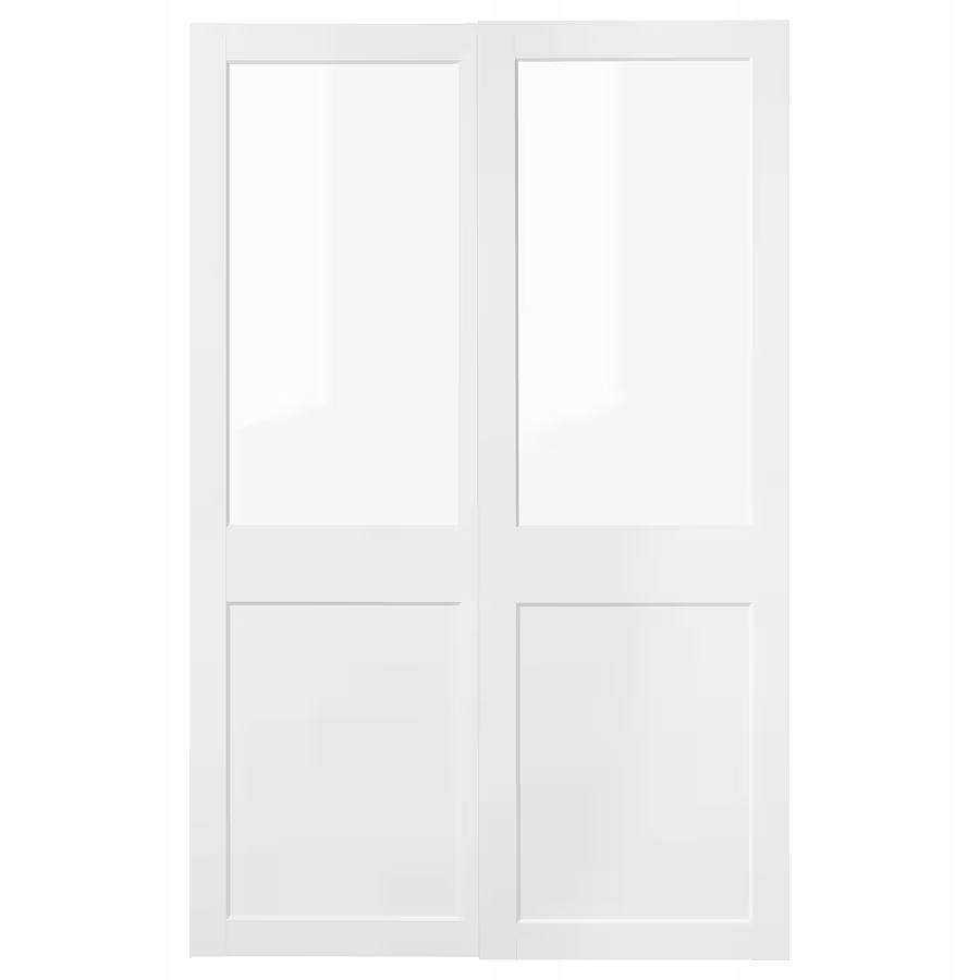 IKEA GRIMO Drzwi przesuwne, szkło/biały, 150x236 cm