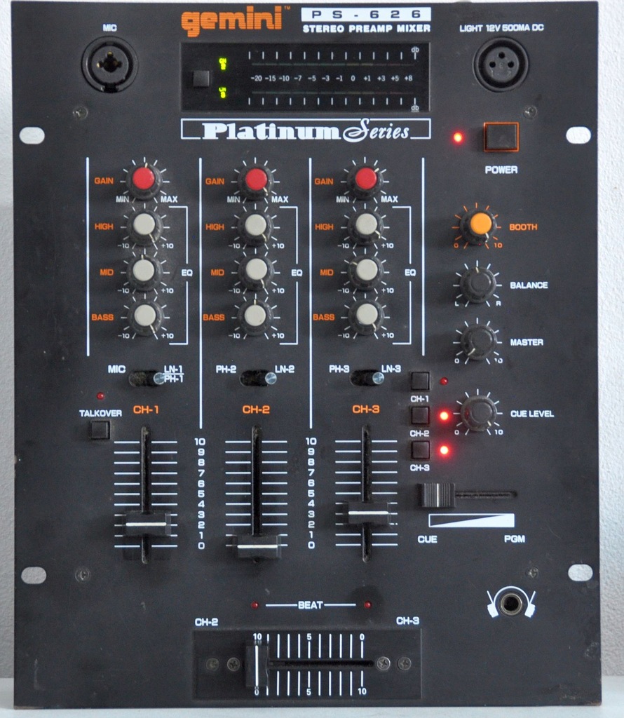 ミキサー Gemini PS-626i Gemini PS-626EFX 3-Channel DJ Mixer