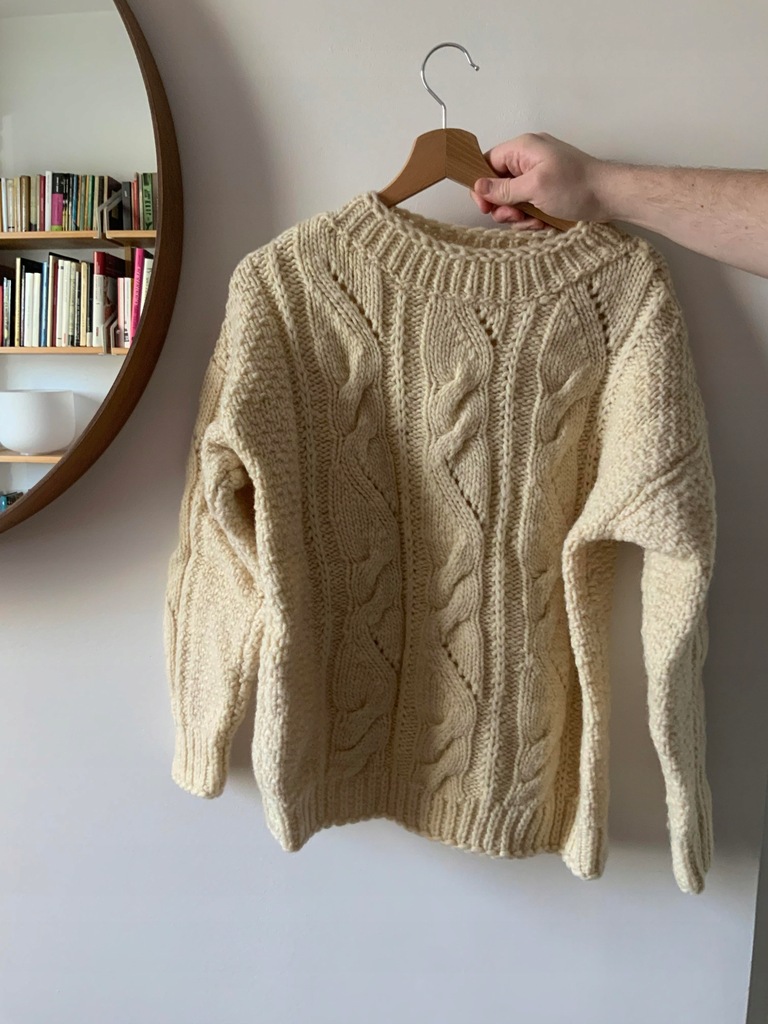 Dziergany sweter,norweska wełna, rozmiar m-l. Nowy